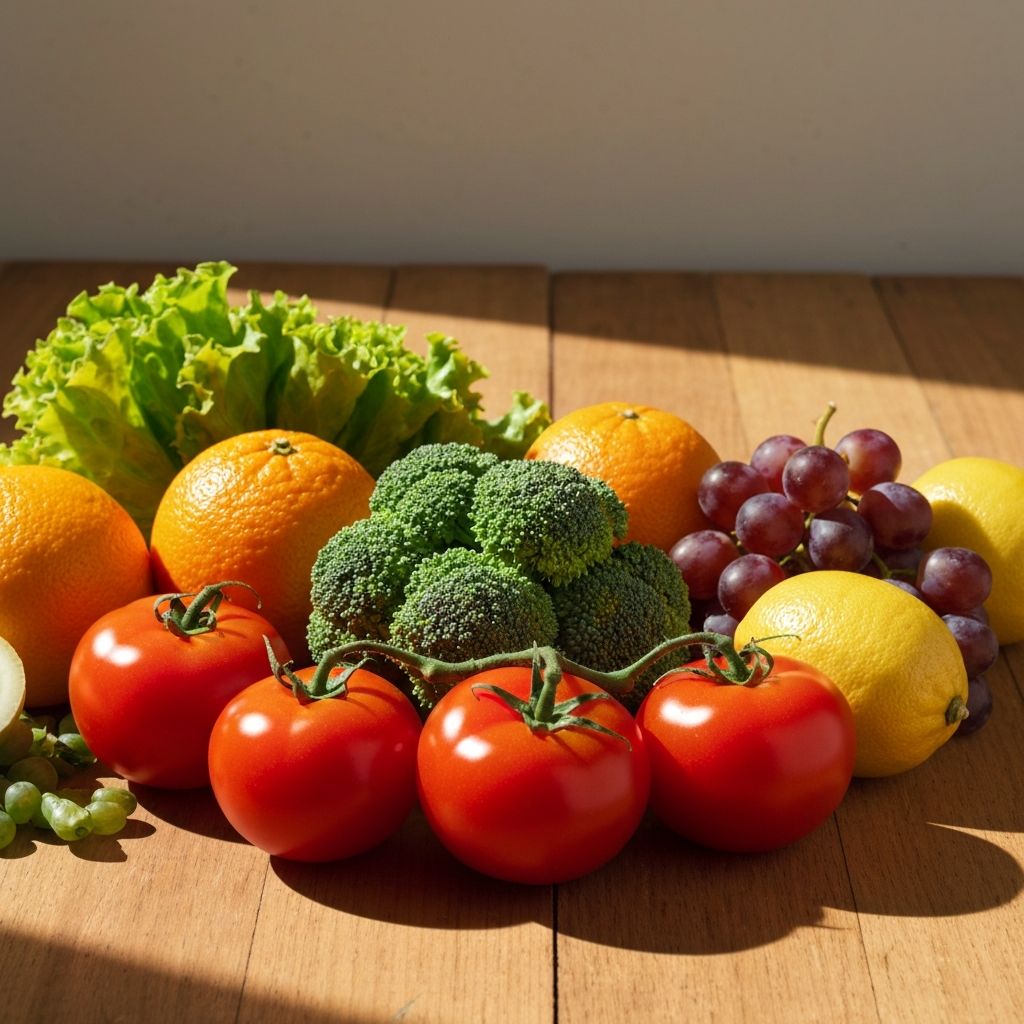Berbagai sayuran dan buah-buahan segar